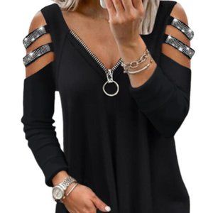 Blingy Strappy Shoulder Top *ALL ITEMS ARE NEW FROM MY CLOSED BOUTIQUE* #9188